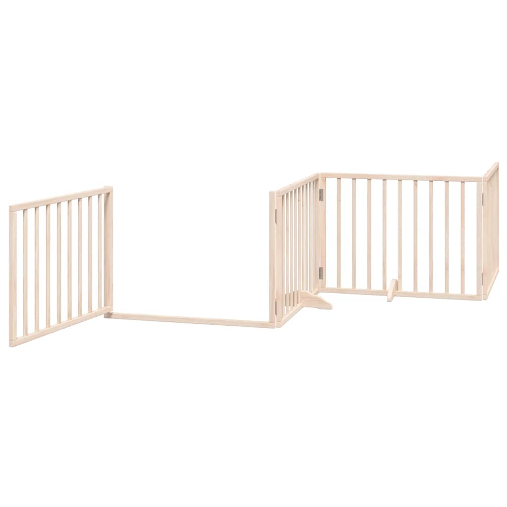 hundelåge med dør 6 paneler 480 cm foldbar poppeltræ