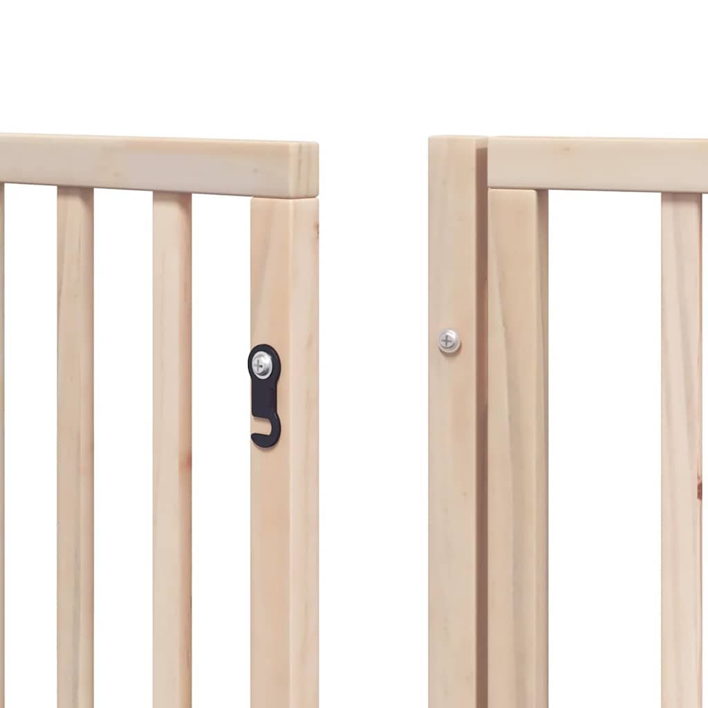hundelåge med dør 6 paneler 480 cm foldbar poppeltræ