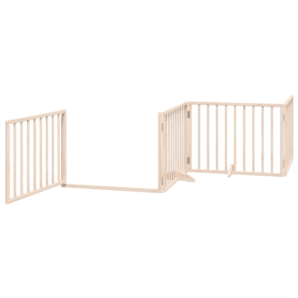 hundelåge med dør 8 paneler 640 cm foldbar poppeltræ