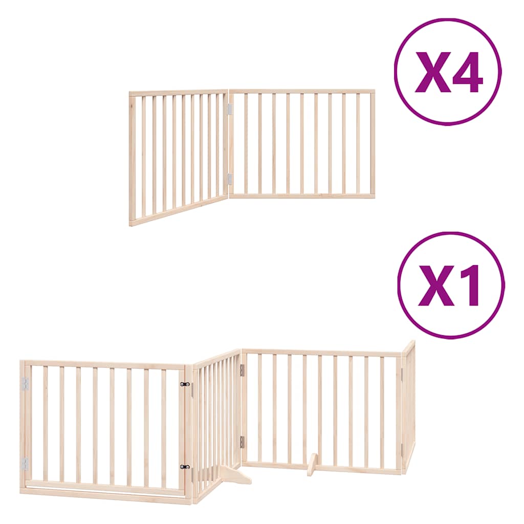 hundelåge med dør 12 paneler 960 cm foldbar poppeltræ