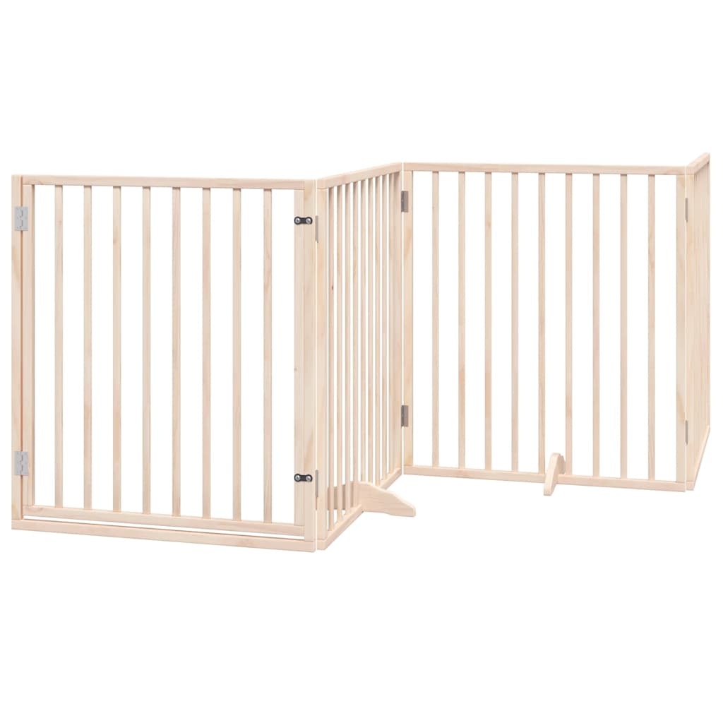 hundelåge med dør 6 paneler 480 cm foldbar poppeltræ