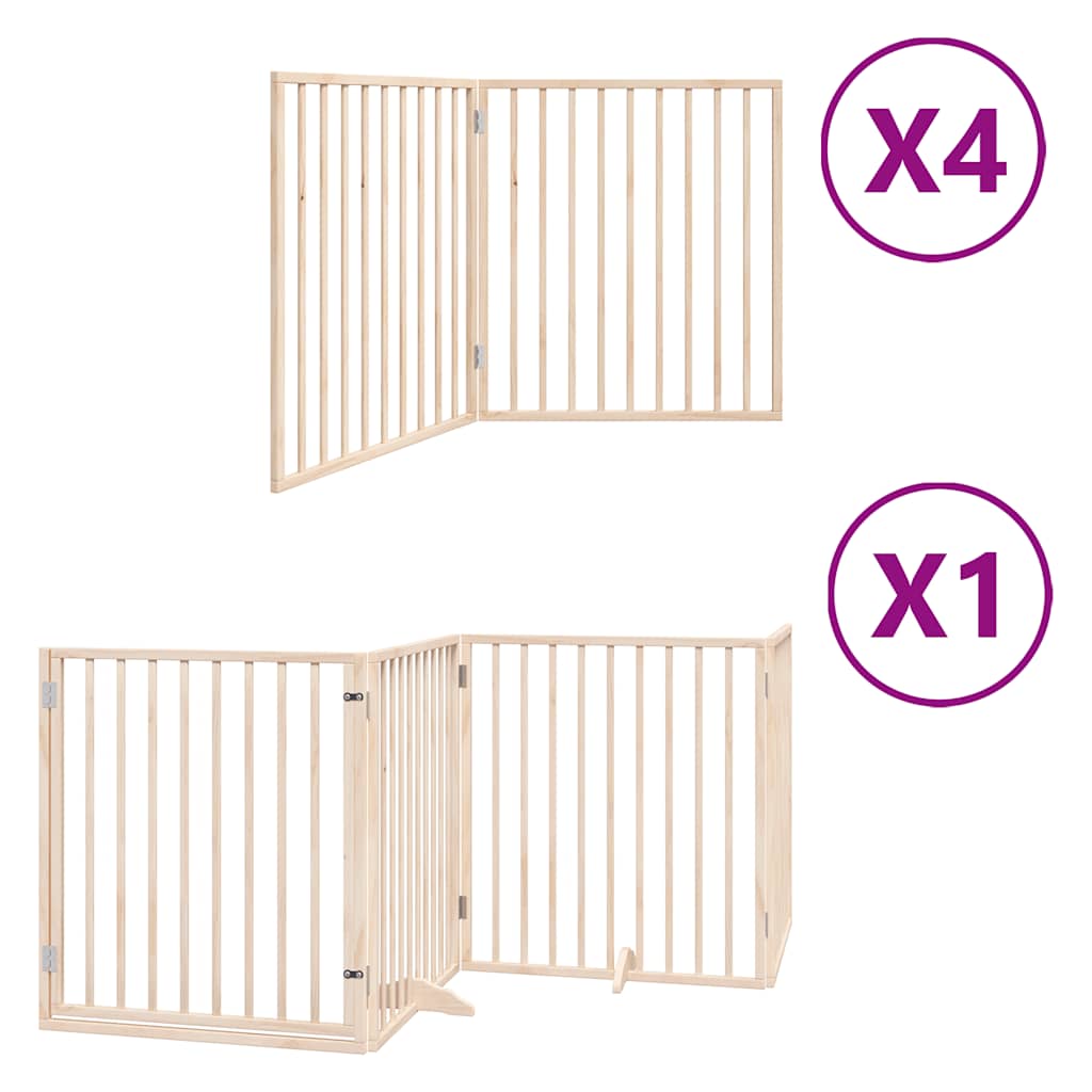 hundelåge med dør 12 paneler 960 cm foldbar poppeltræ