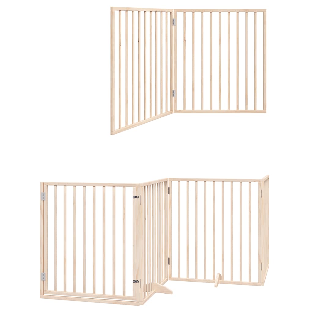 hundelåge med dør 12 paneler 960 cm foldbar poppeltræ