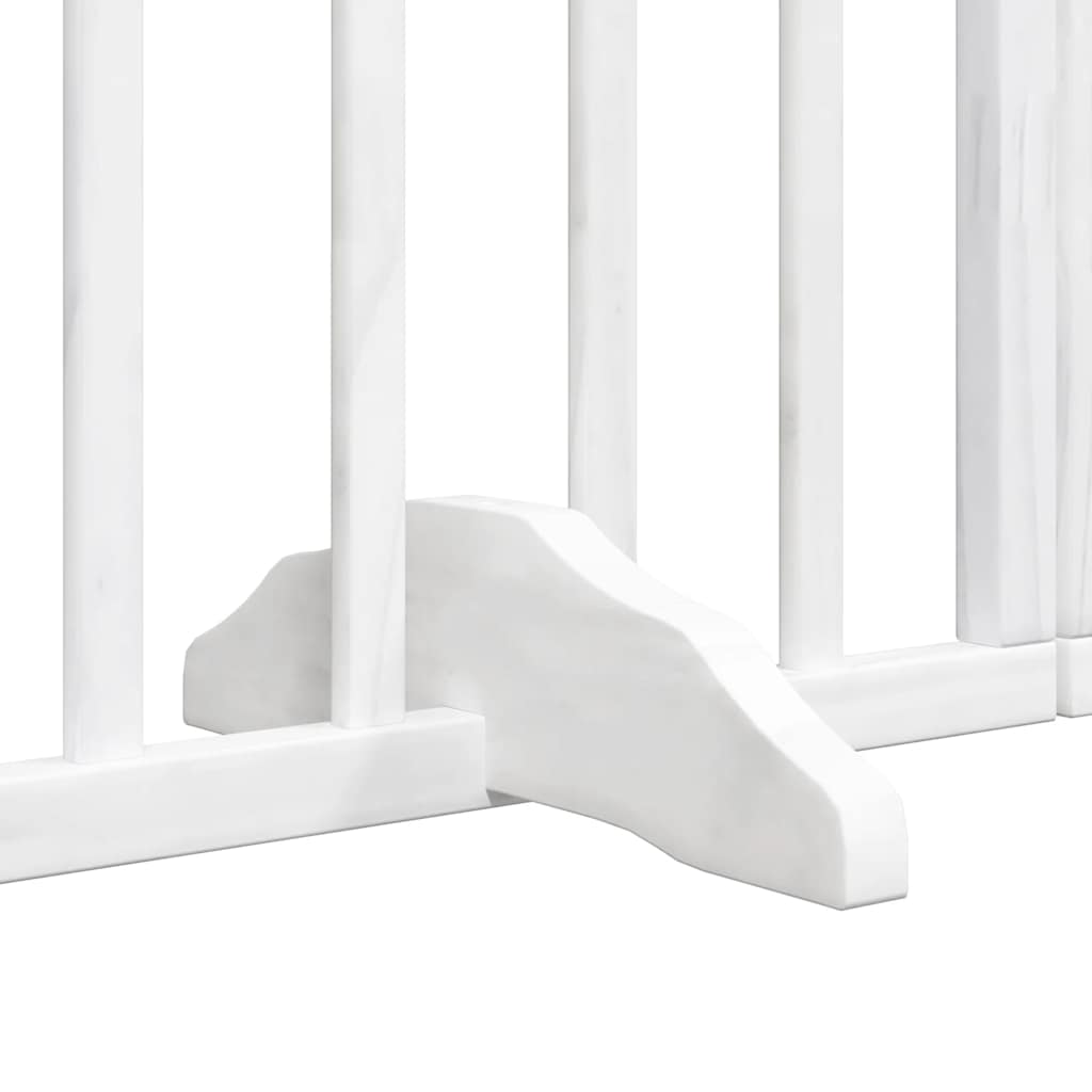 hundelåge med dør 12 paneler 960 cm foldbar poppeltræ hvid