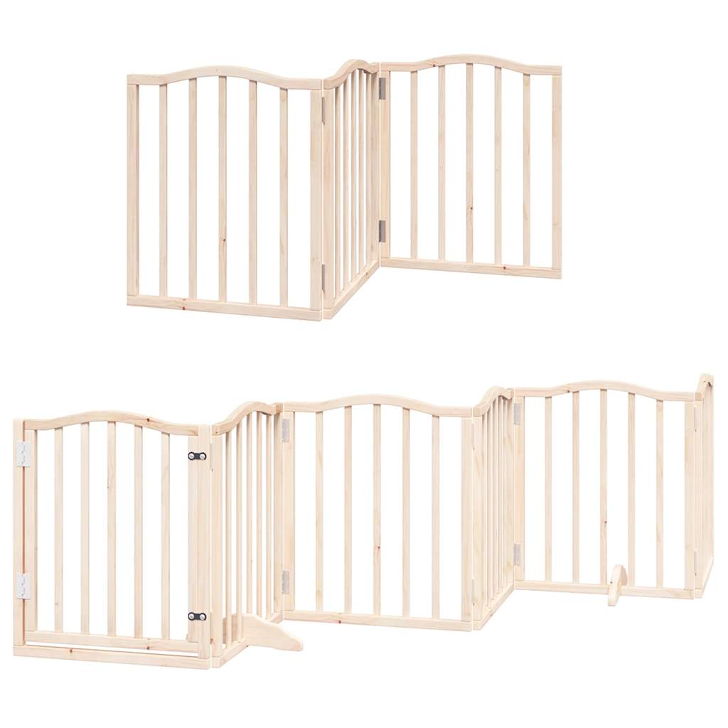hundelåge med dør 12 paneler 750 cm foldbar poppeltræ