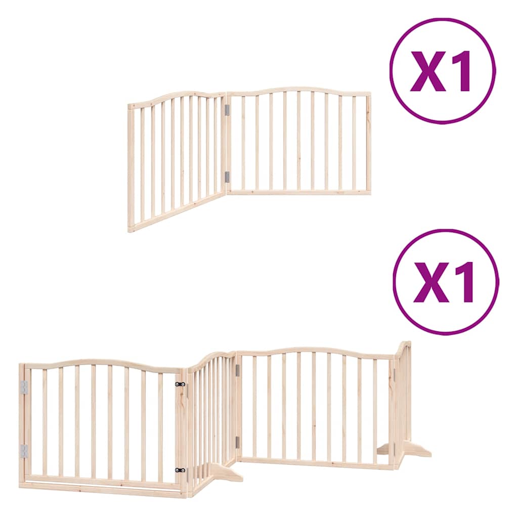 hundelåge med dør 6 paneler 480 cm foldbar poppeltræ