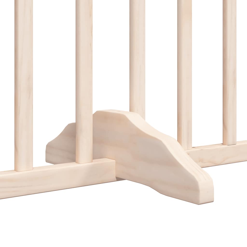 hundelåge med dør 8 paneler 640 cm foldbar poppeltræ