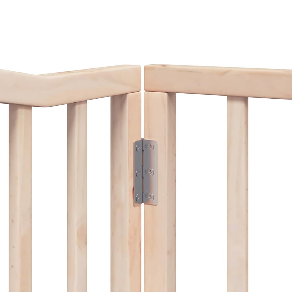 hundelåge med dør 8 paneler 640 cm foldbar poppeltræ