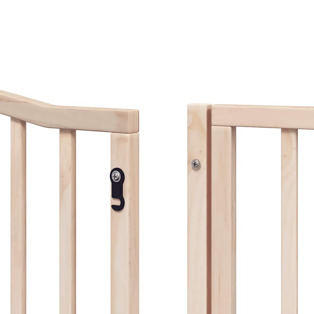 hundelåge med dør 12 paneler 960 cm foldbar poppeltræ