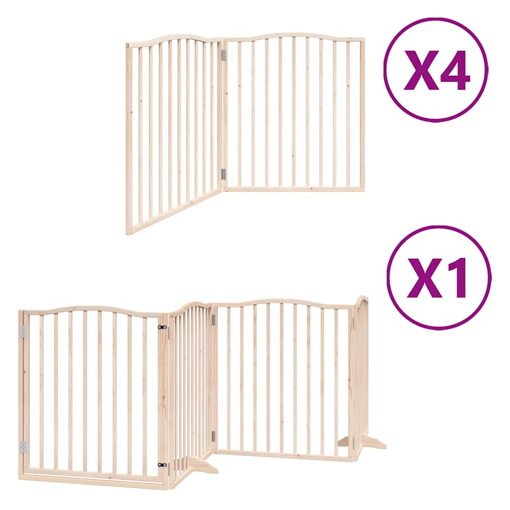 hundelåge med dør 12 paneler 960 cm foldbar poppeltræ