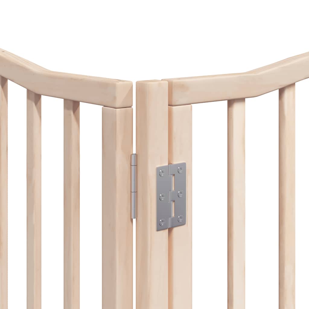 hundelåge med dør 12 paneler 960 cm foldbar poppeltræ