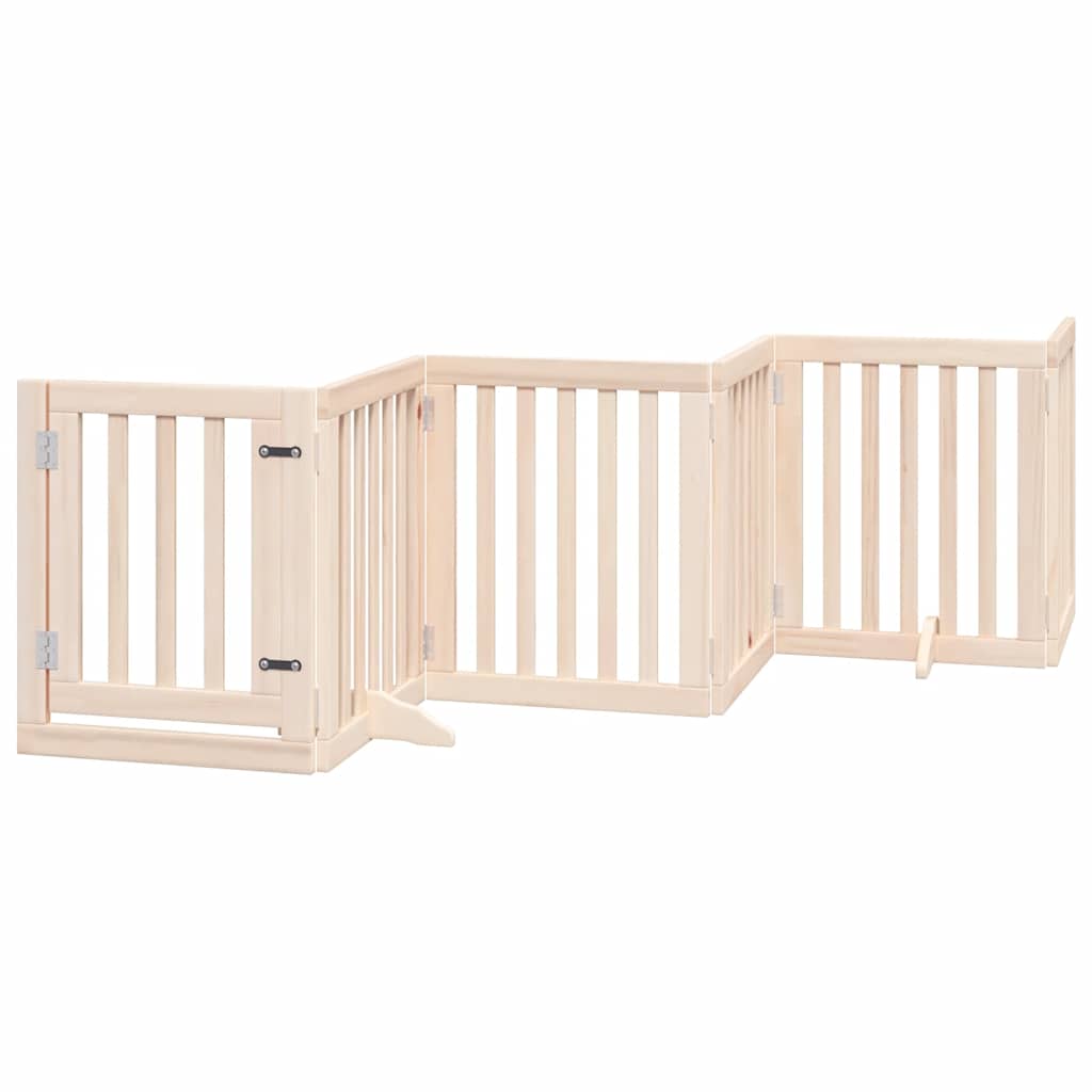 hundelåge med dør 12 paneler 750 cm foldbar poppeltræ
