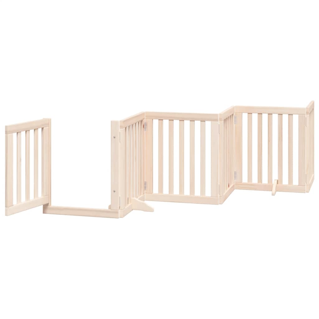 hundelåge med dør 12 paneler 750 cm foldbar poppeltræ