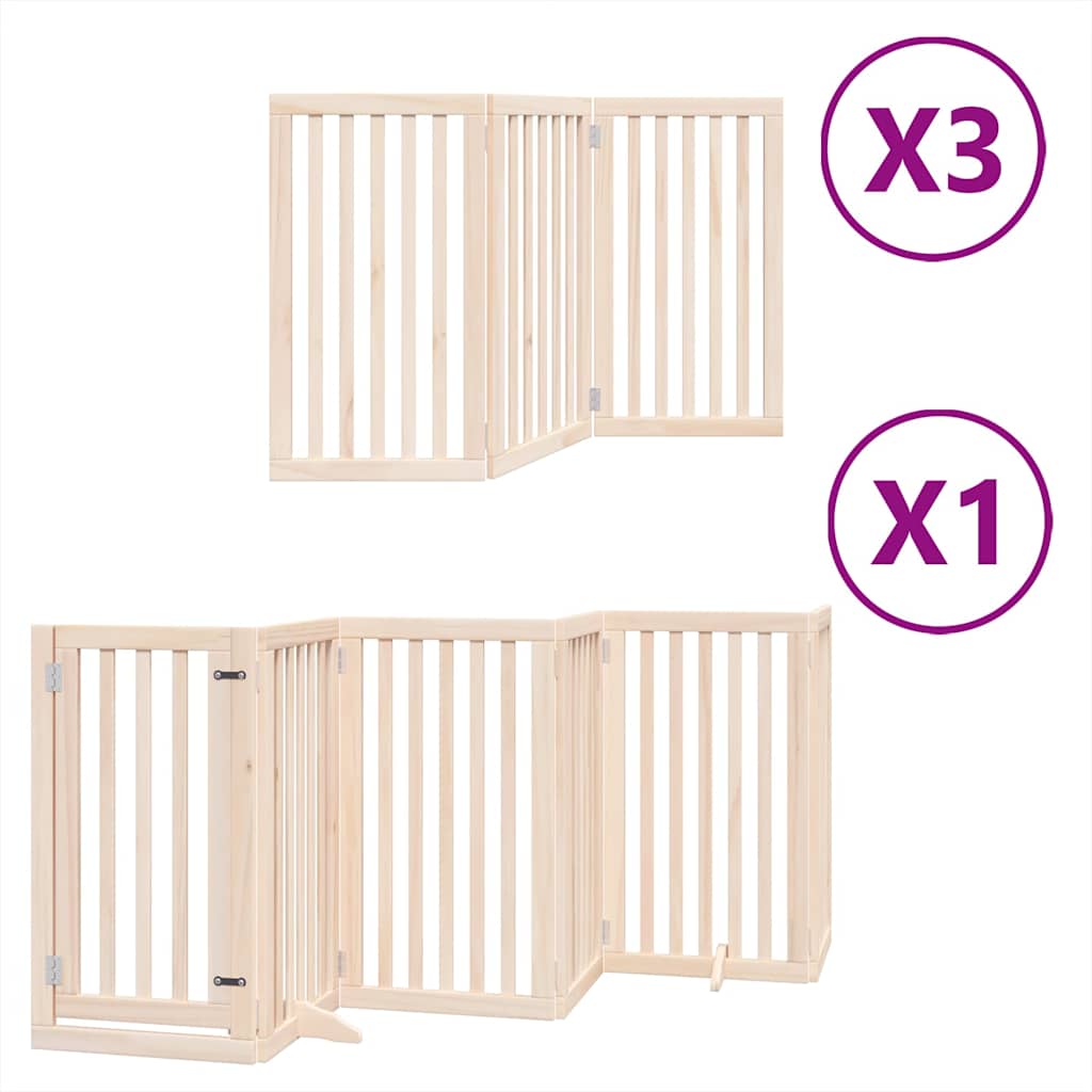 hundelåge med dør 12 paneler 750 cm foldbar poppeltræ