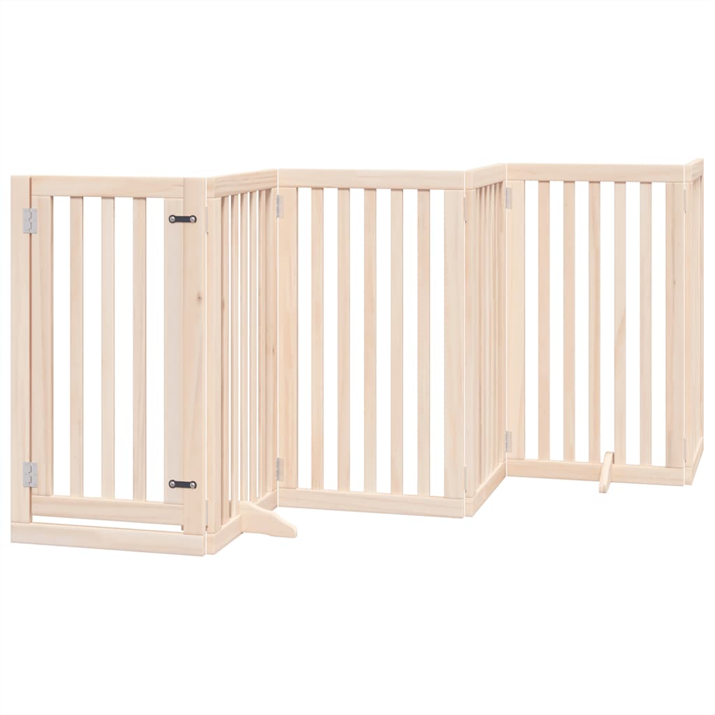 hundelåge med dør 12 paneler 750 cm foldbar poppeltræ