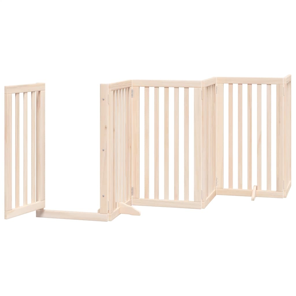hundelåge med dør 12 paneler 750 cm foldbar poppeltræ