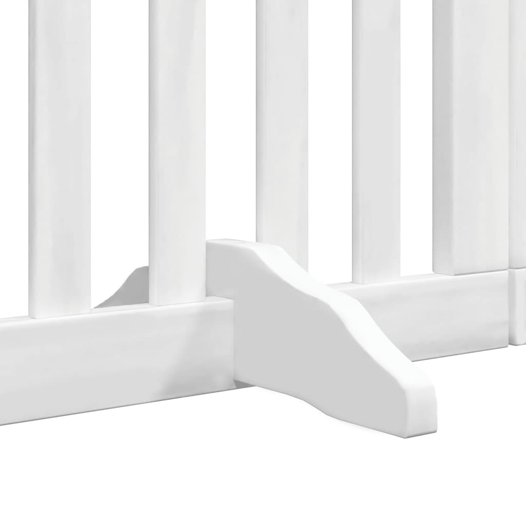 hundelåge med dør 9 paneler 450 cm foldbar poppeltræ hvid
