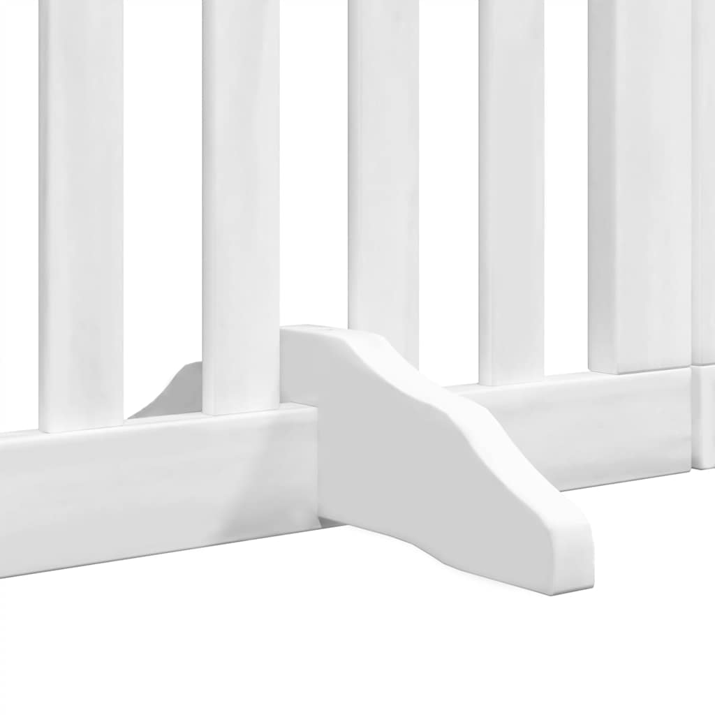 hundelåge med dør 12 paneler 600 cm foldbar poppeltræ hvid