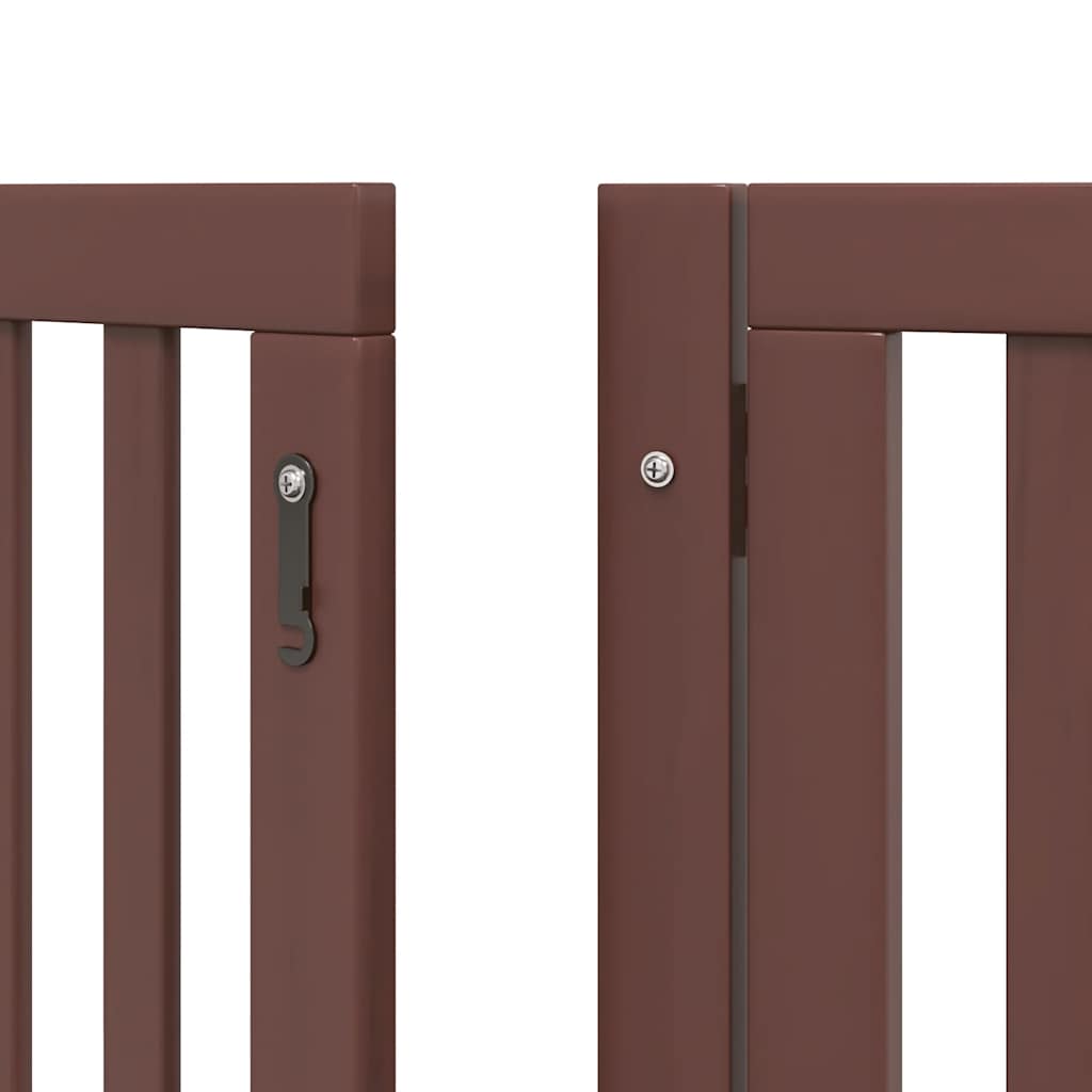hundelåge med dør 12 paneler 600 cm foldbar poppeltræ brun
