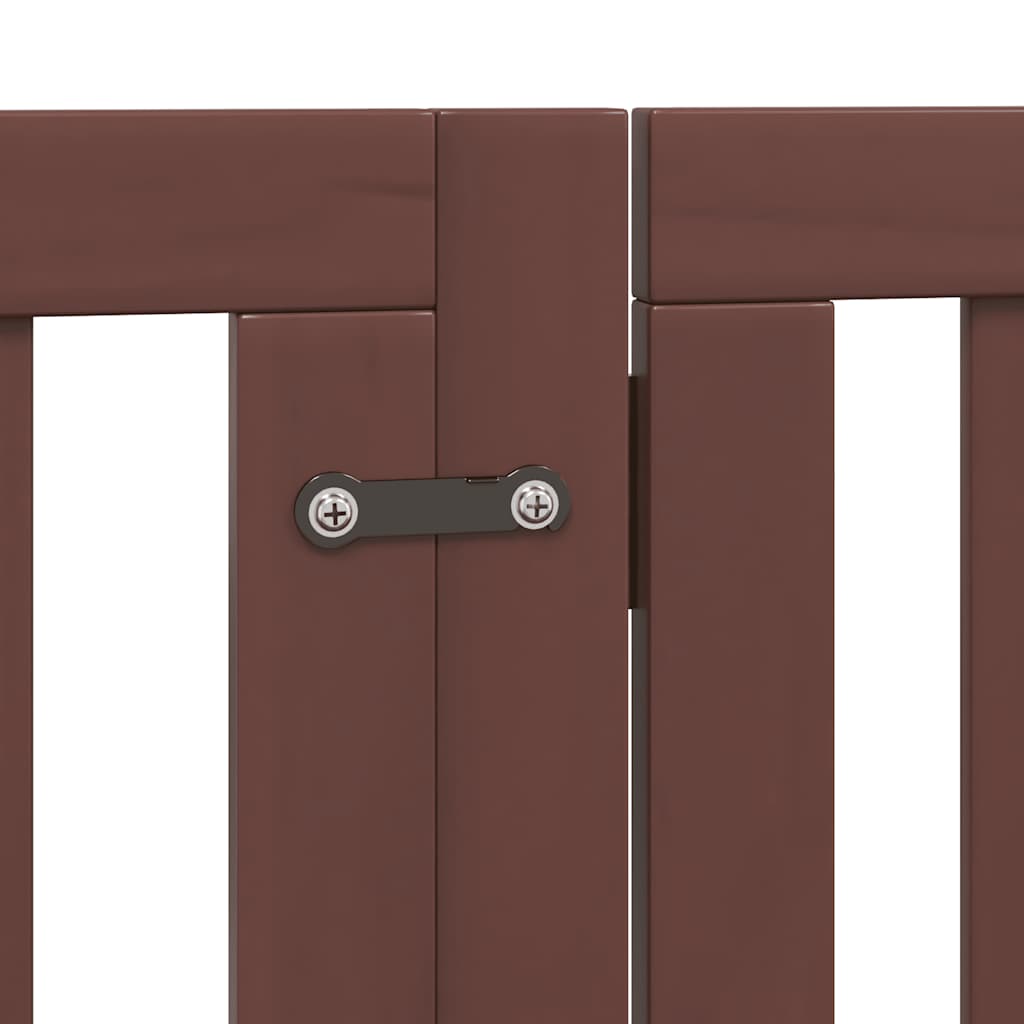 hundelåge med dør 12 paneler 600 cm foldbar poppeltræ brun