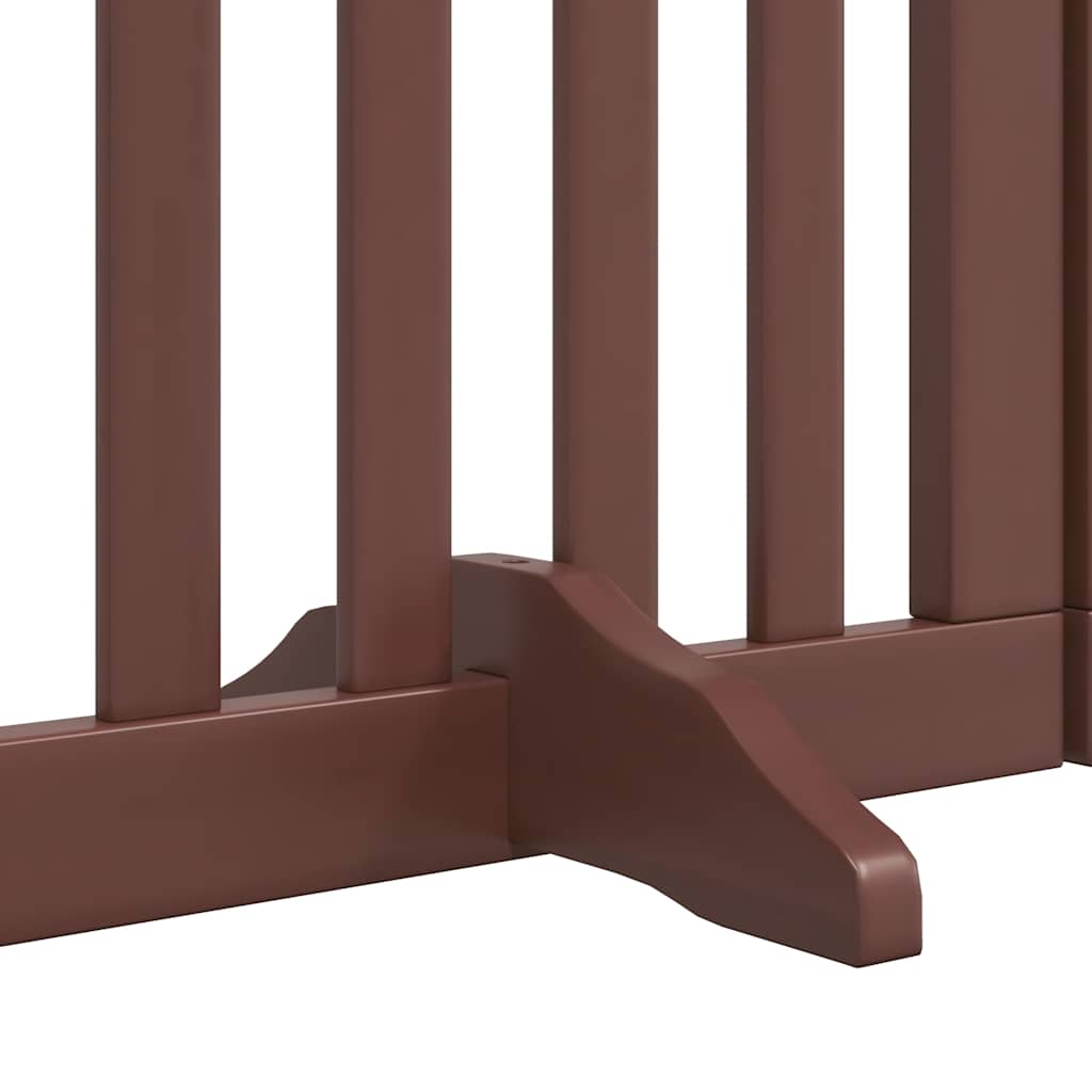 hundelåge med dør 15 paneler 750 cm foldbar poppeltræ brun
