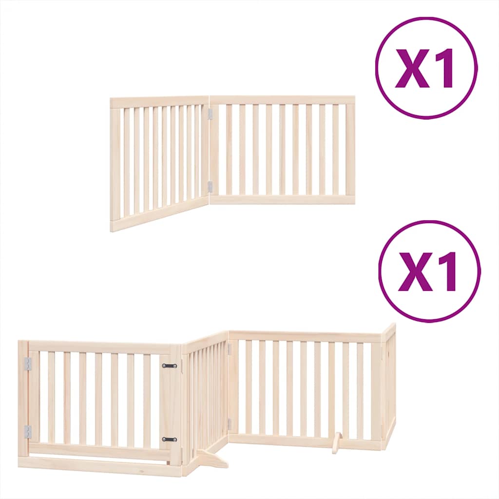 hundelåge med dør 6 paneler 480 cm foldbar poppeltræ