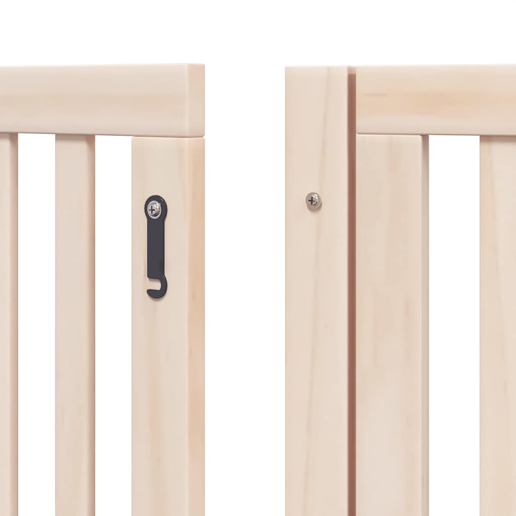 hundelåge med dør 6 paneler 480 cm foldbar poppeltræ