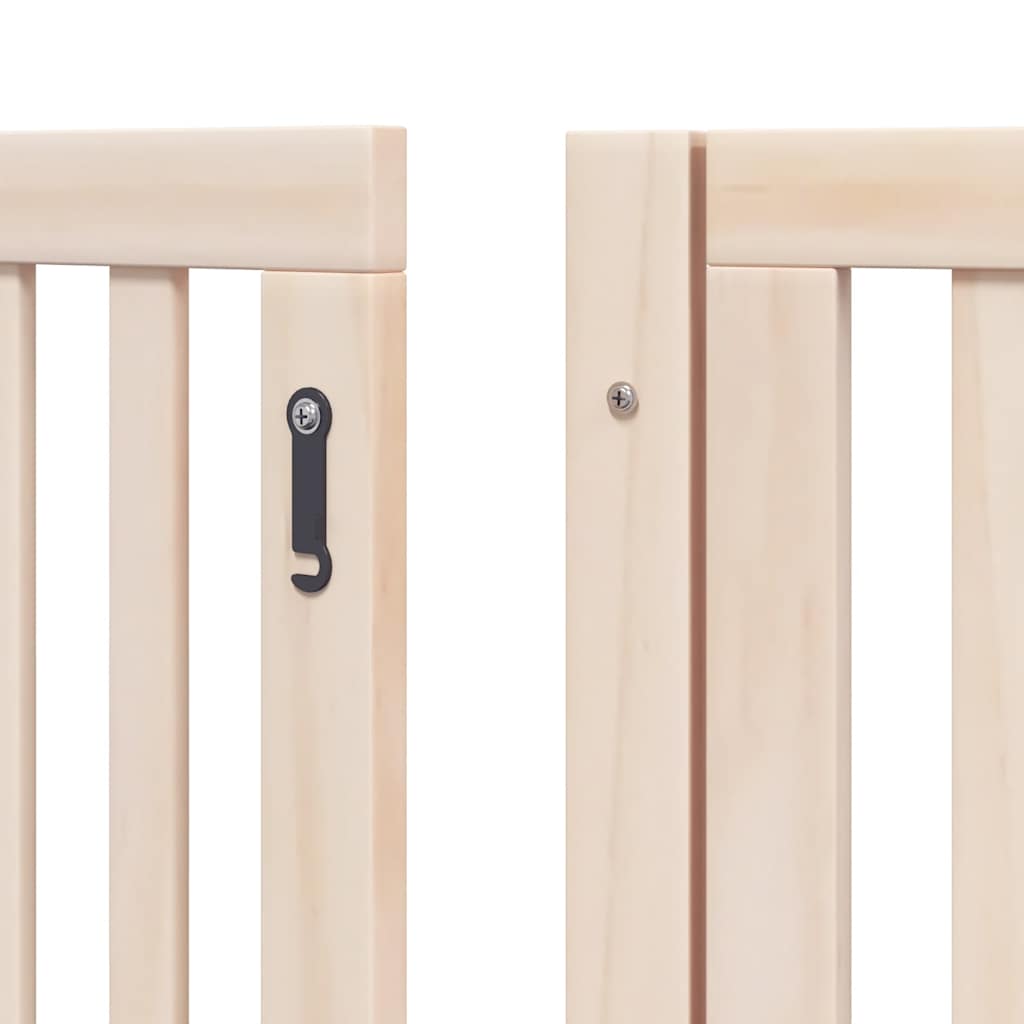 hundelåge med dør 8 paneler 640 cm foldbar poppeltræ