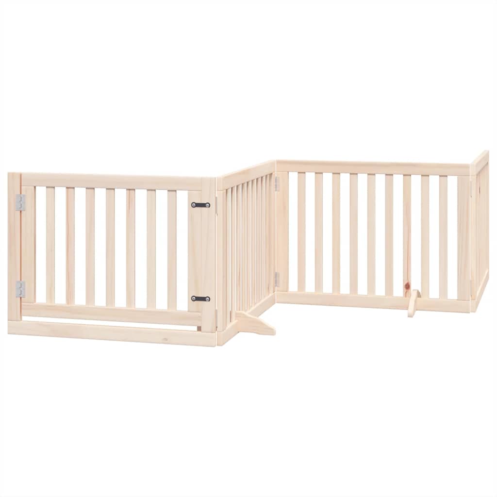 hundelåge med dør 10 paneler 800 cm foldbar poppeltræ