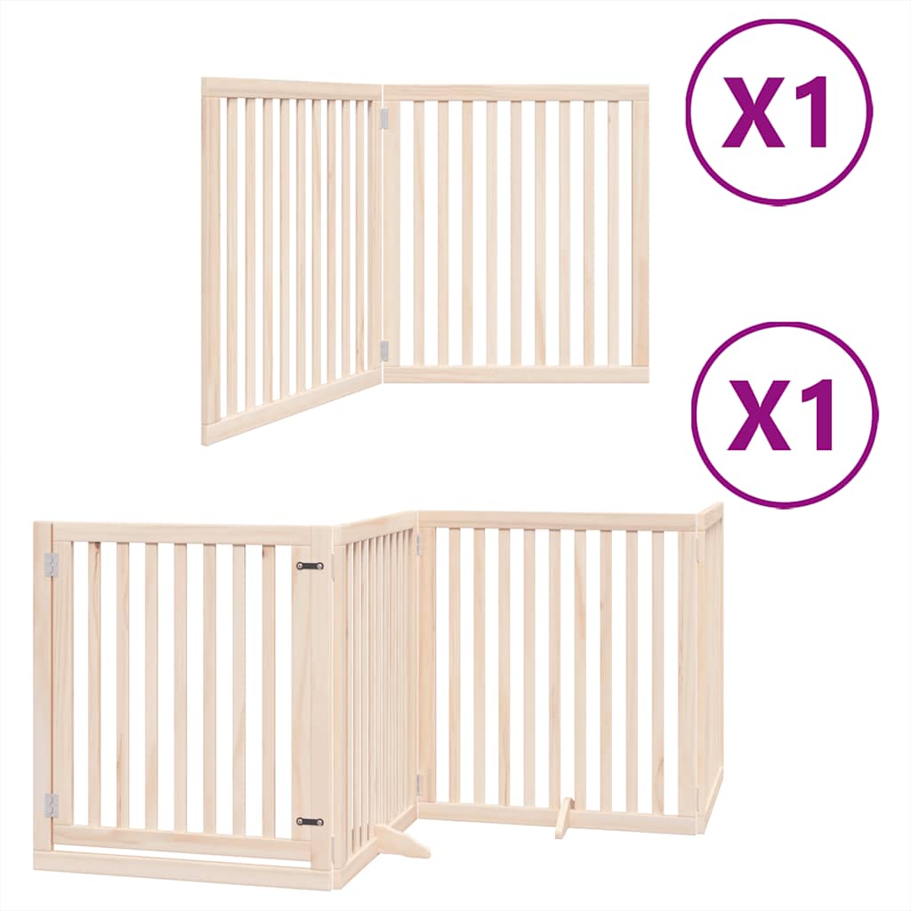 hundelåge med dør 6 paneler 480 cm foldbar poppeltræ