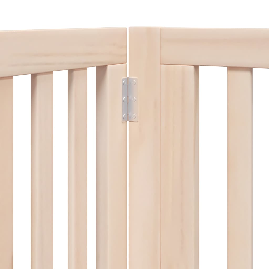 hundelåge med dør 6 paneler 480 cm foldbar poppeltræ