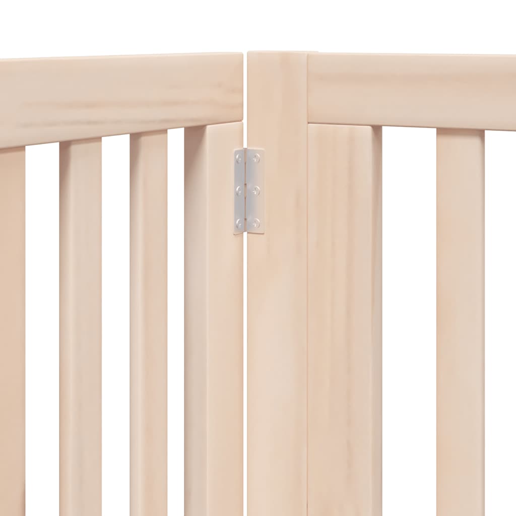hundelåge med dør 8 paneler 640 cm foldbar poppeltræ