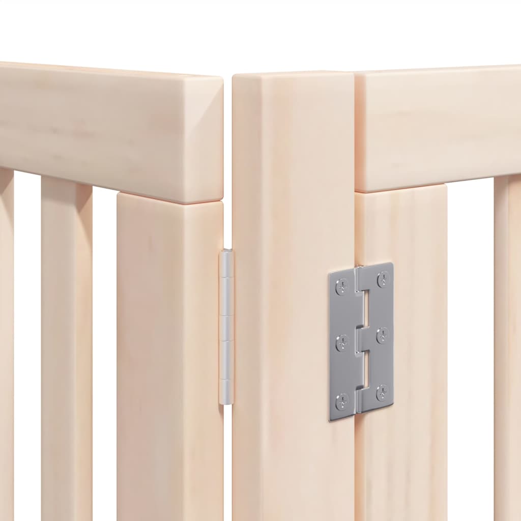 hundelåge med dør 8 paneler 640 cm foldbar poppeltræ