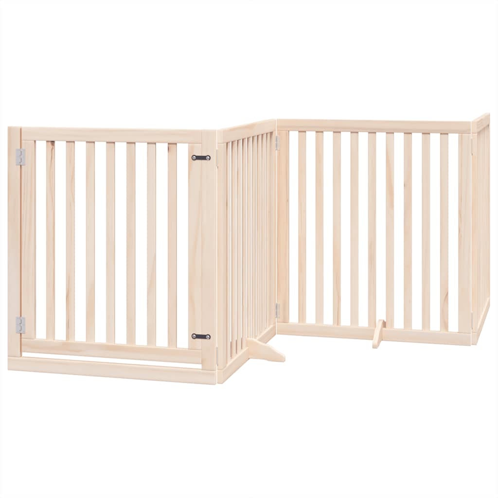 hundelåge med dør 12 paneler 960 cm foldbar poppeltræ