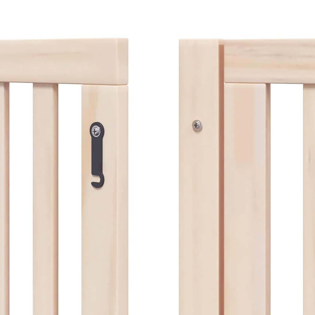 hundelåge med dør 12 paneler 960 cm foldbar poppeltræ