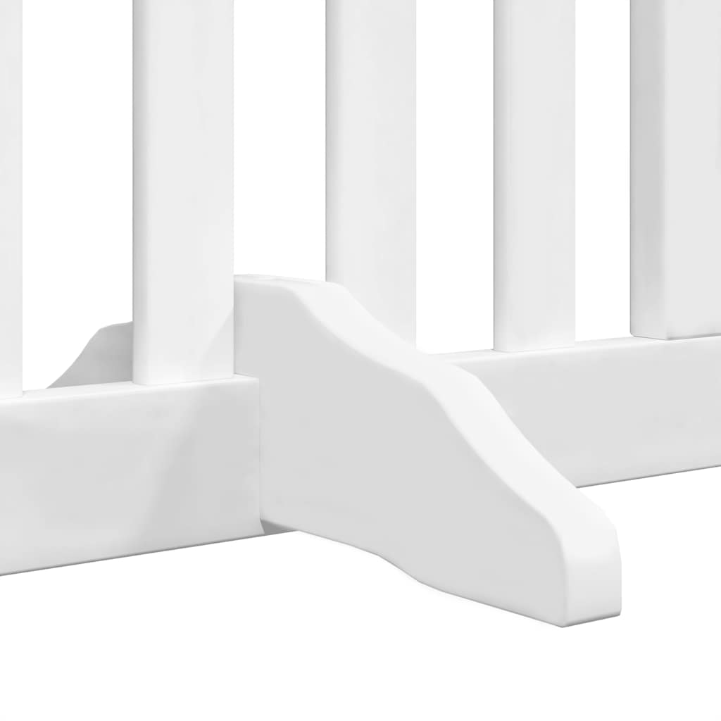 hundelåge med dør 10 paneler 800 cm foldbar poppeltræ hvid