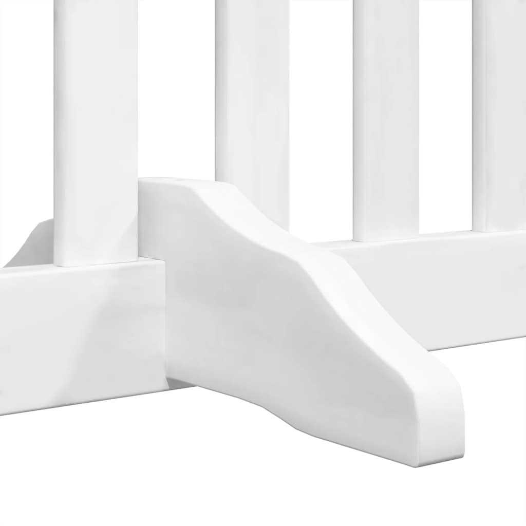 hundelåge med dør 6 paneler 480 cm foldbar poppeltræ hvid