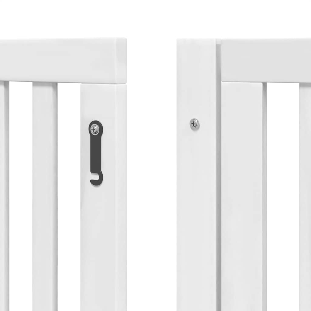 hundelåge med dør 10 paneler 800 cm foldbar poppeltræ hvid