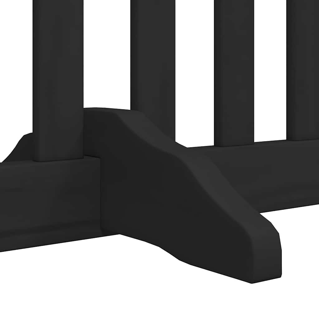 hundelåge med dør 6 paneler 480 cm foldbar poppeltræ sort