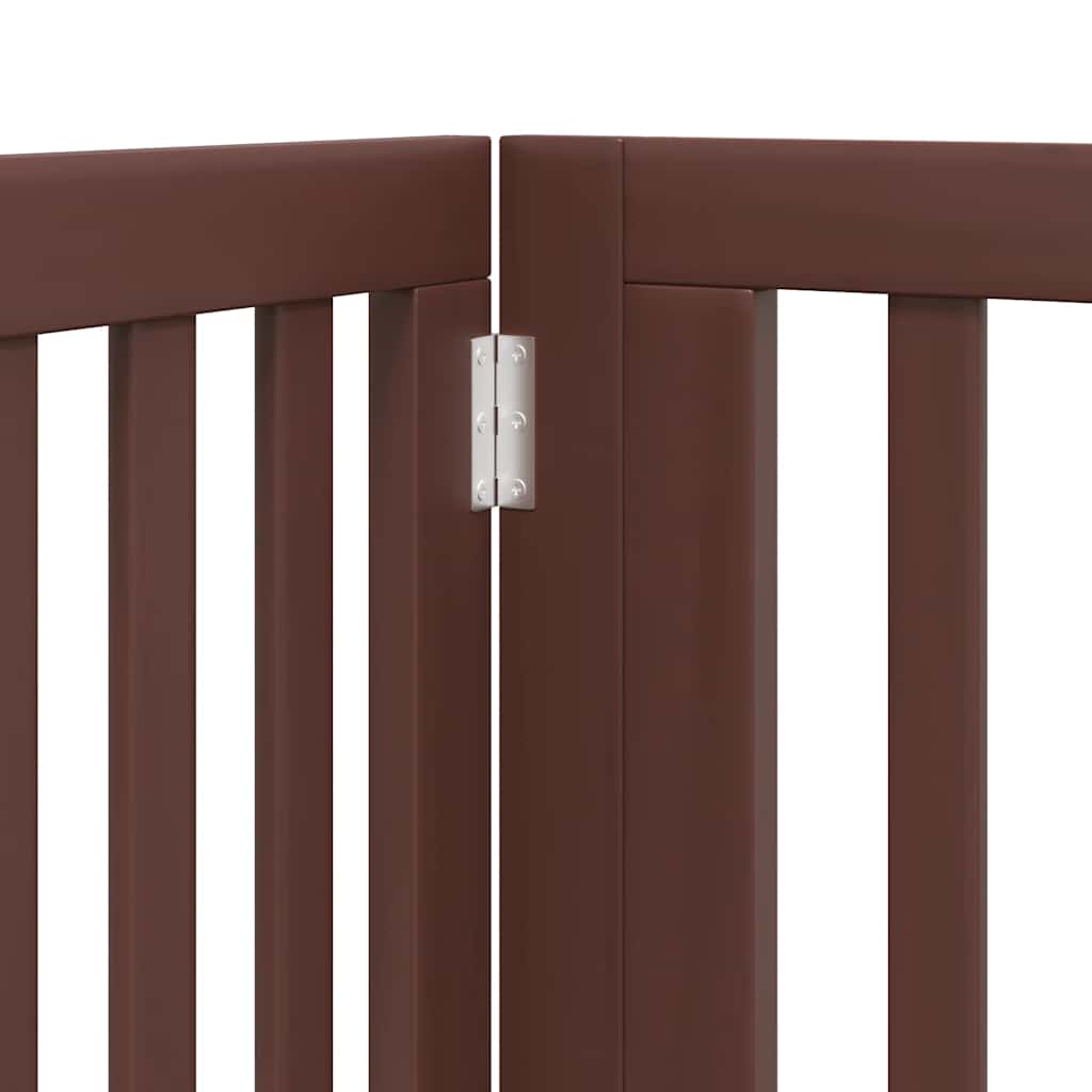 hundelåge med dør 10 paneler 800 cm foldbar poppeltræ brun