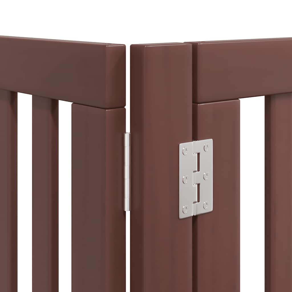 hundelåge med dør 10 paneler 800 cm foldbar poppeltræ brun