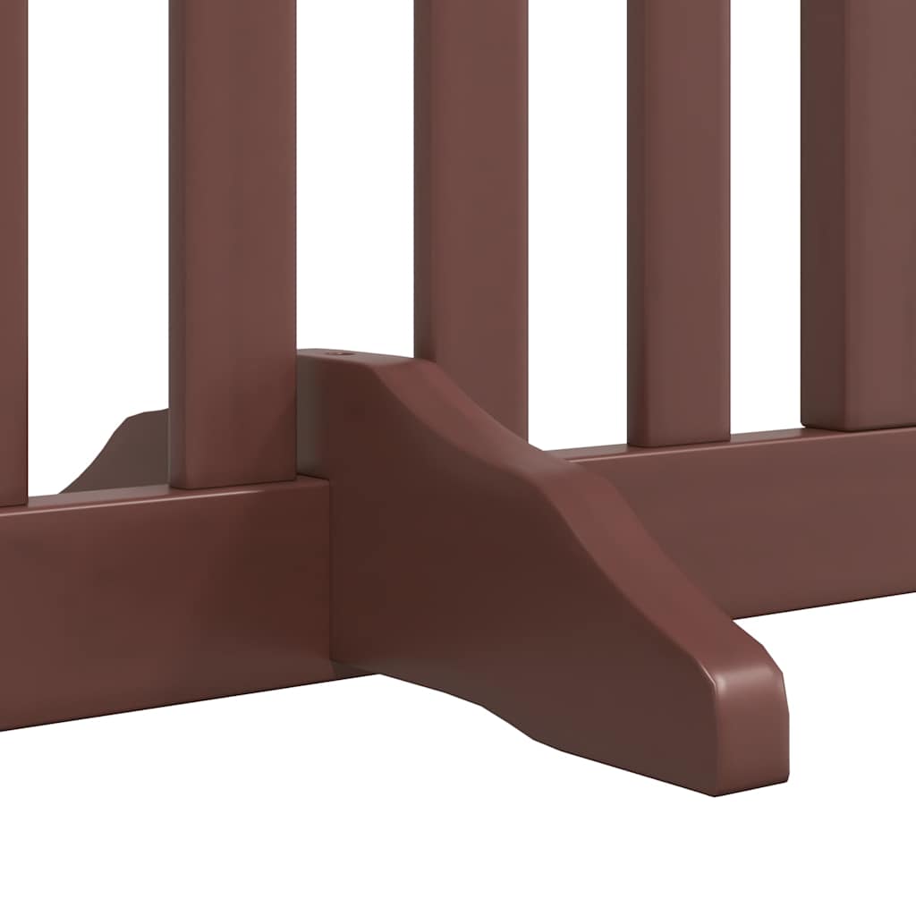 hundelåge med dør 12 paneler 960 cm foldbar poppeltræ brun