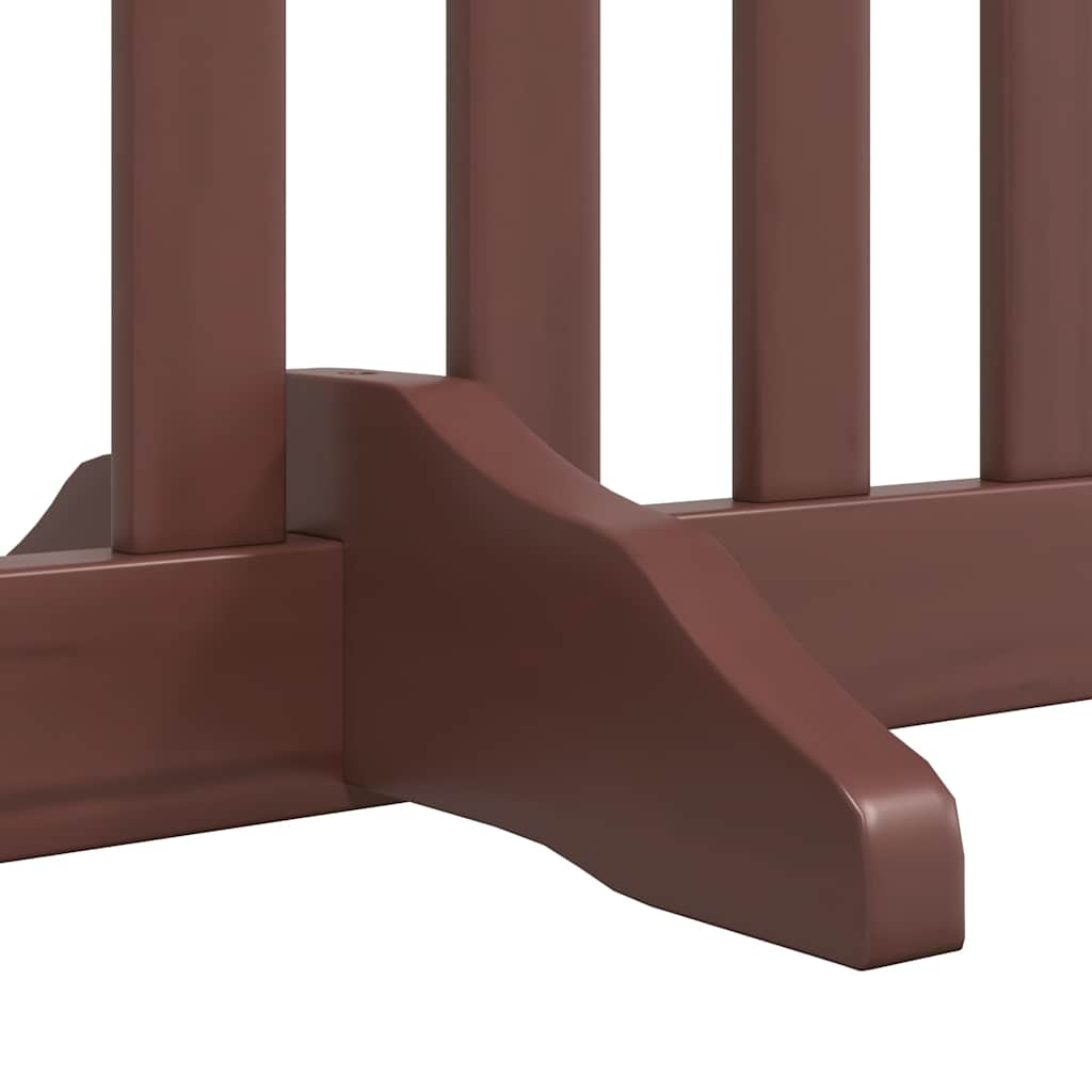 hundelåge med dør 6 paneler 480 cm foldbar poppeltræ brun