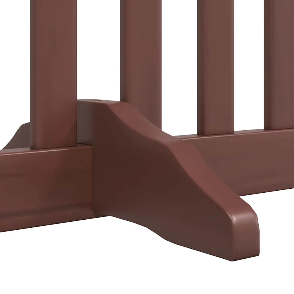 hundelåge med dør 8 paneler 640 cm foldbar poppeltræ brun