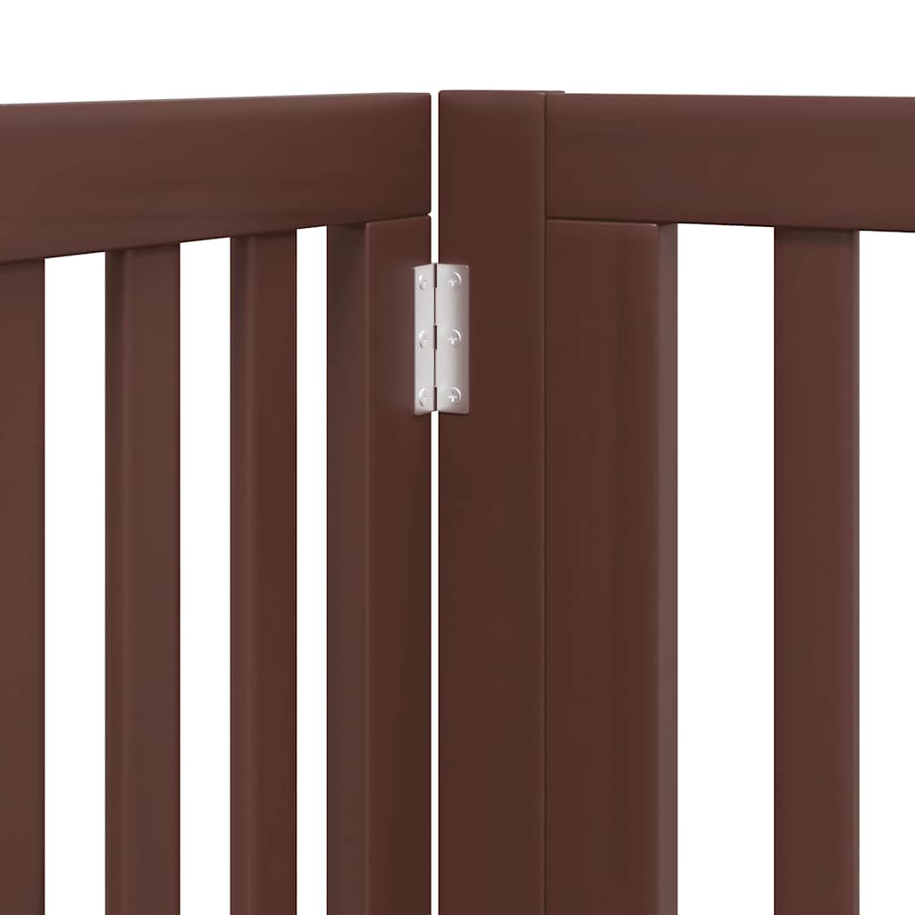 hundelåge med dør 10 paneler 800 cm foldbar poppeltræ brun