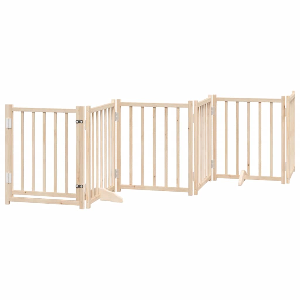 hundelåge med dør 12 paneler 750 cm foldbar poppeltræ