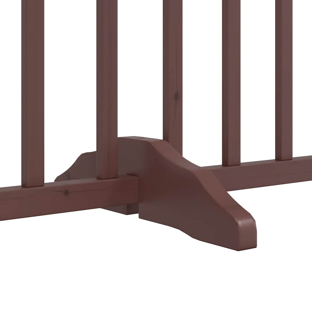 hundelåge med dør 12 paneler 600 cm foldbar poppeltræ brun