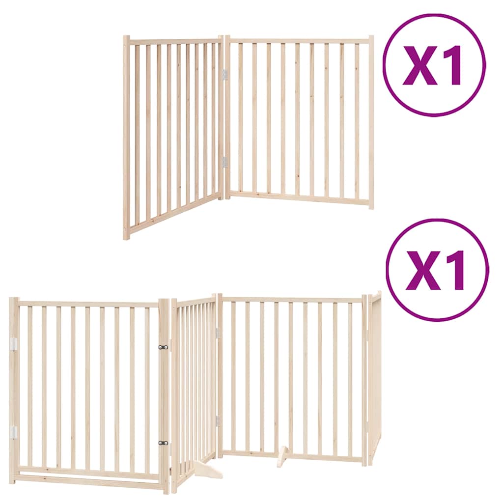 hundelåge med dør 6 paneler 480 cm foldbar poppeltræ
