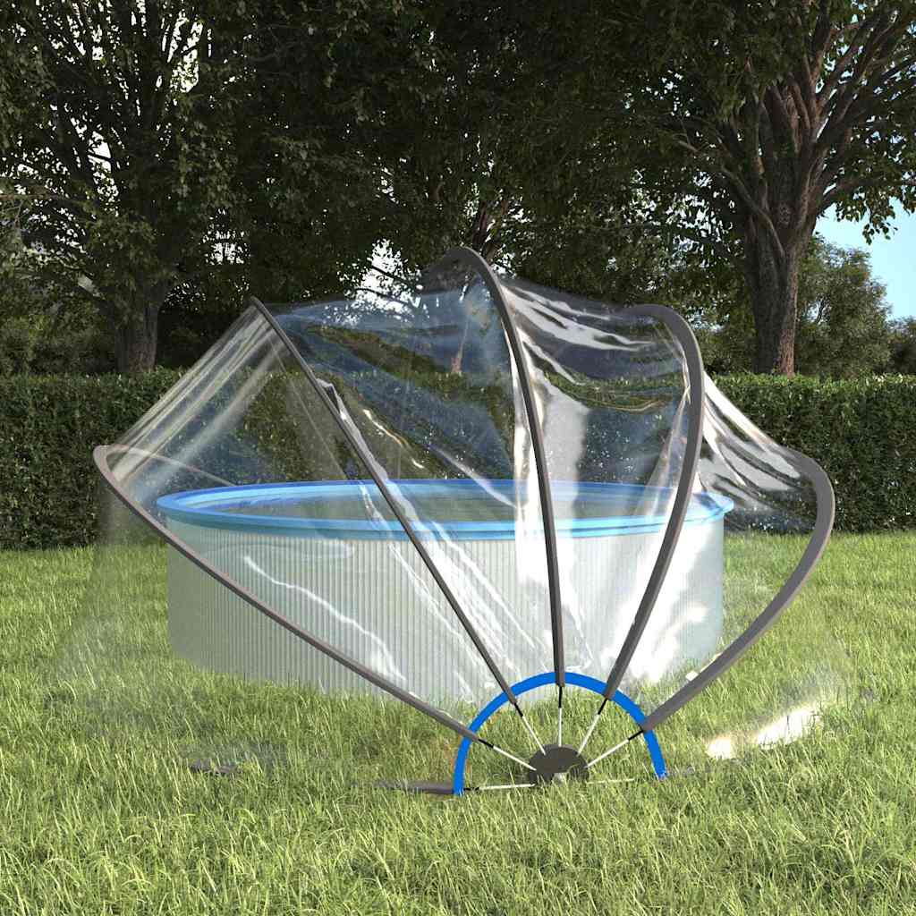 poolkuppel 406x203 cm rund PVC