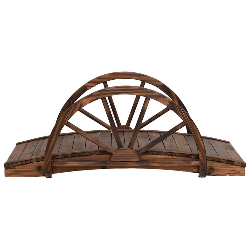 havebro med halve hjul 99x50x38 cm massivt fyrretræ